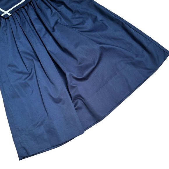 Vintage Girls Sailor Dress Blue Maxi Large Collar Puff Sleeves Banbury Cross 6X - Picture 3 of 7